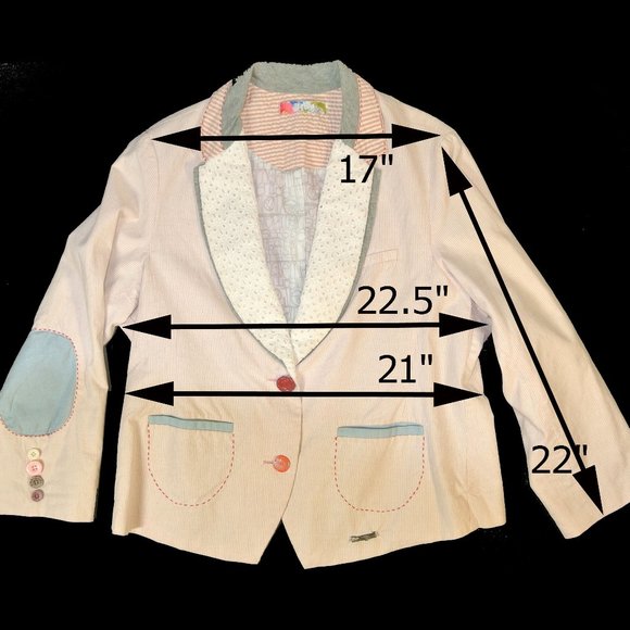 Desigual Blazer Pink Striped Summer Jacket Size 46 - Picture 11 of 12